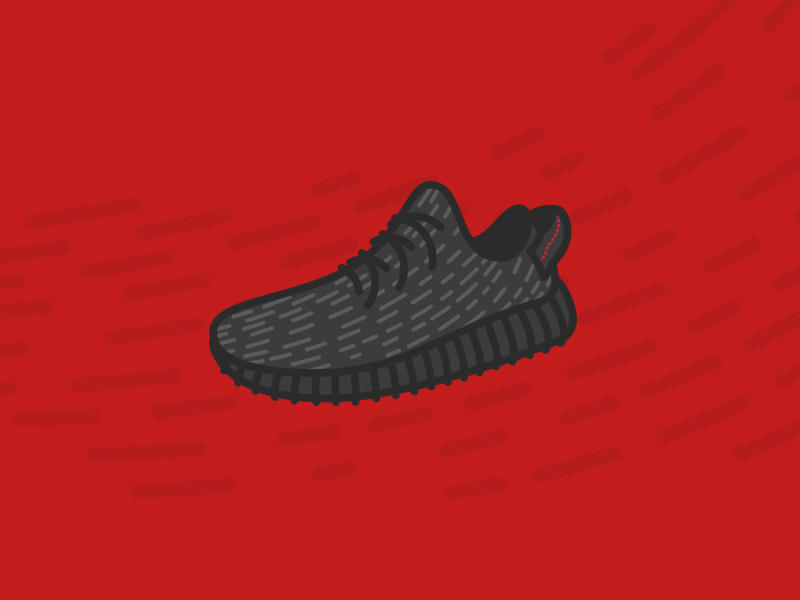 Yeezy shoe black and red